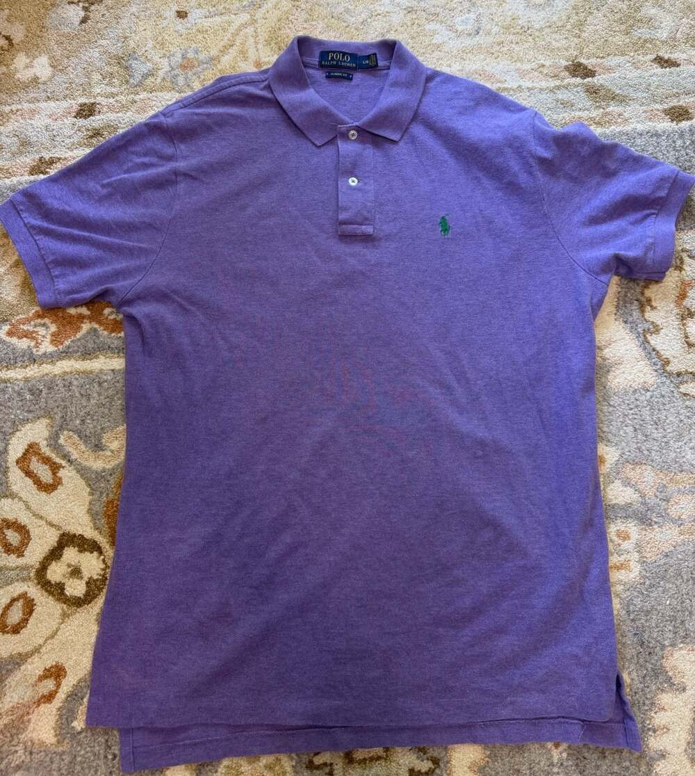 Polo Ralph Lauren Men's Purple Classic Fit Short Sleeve Polo Shirt Large